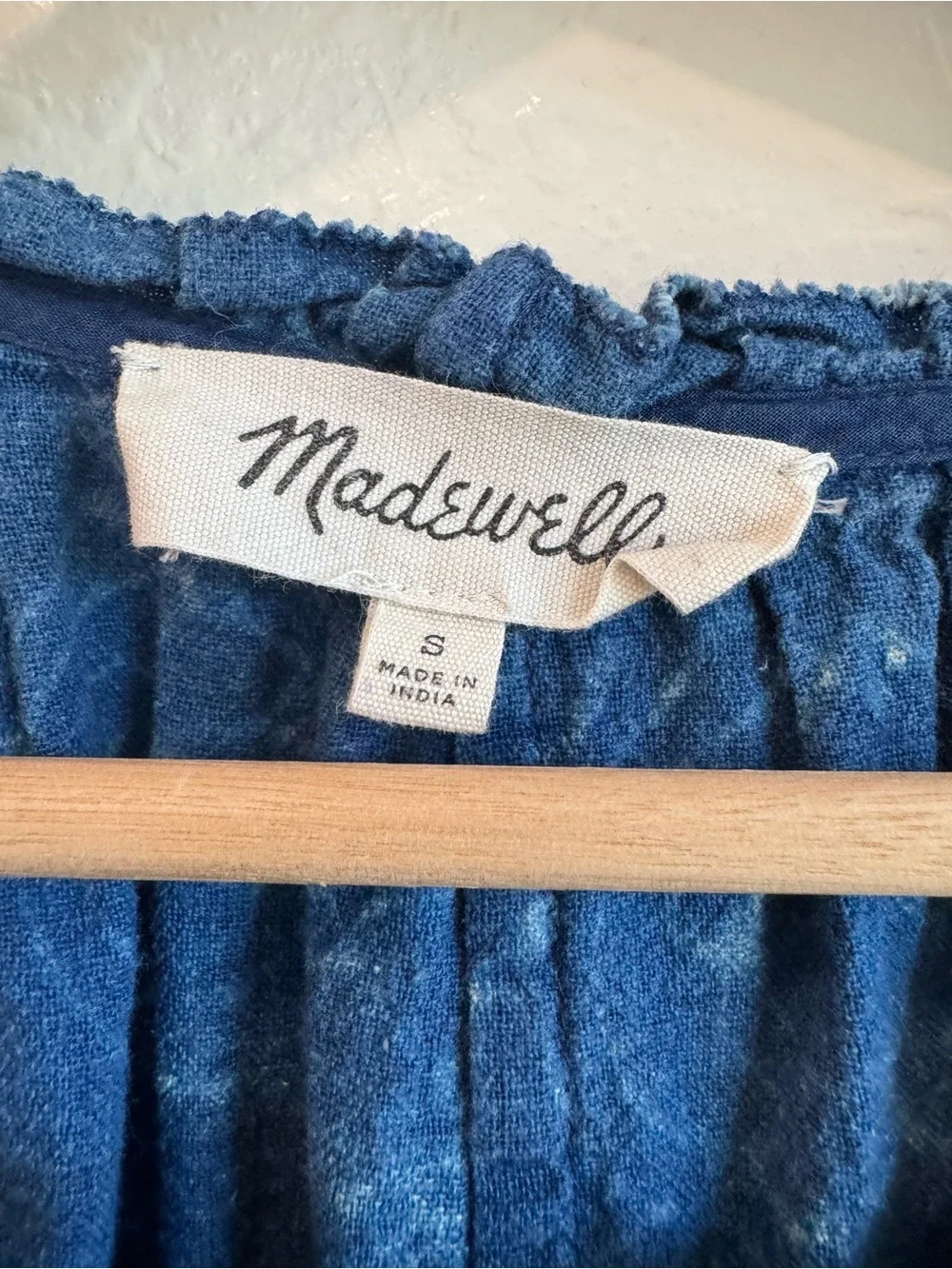 Madewell Indigo Printed Cotton Mini Dress | Size Small - Picture 4 of 8